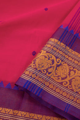 Magenta Handloom Chettinad Cotton Saree 10075891