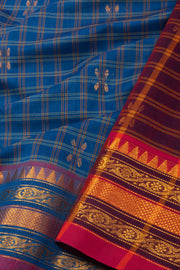 Blue Handloom Chettinad Cotton Saree 10075920