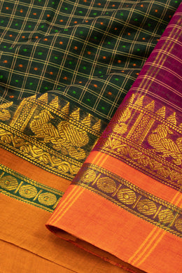 Green Thousand Buttas Chettinad Cotton Saree 10075967