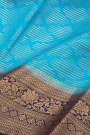 Light Blue Mysore Semi Crepe Silk Saree 10077214