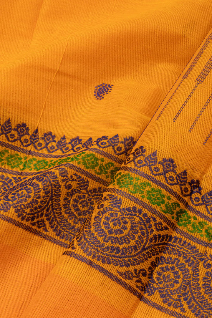Mango Yellow Handloom Kanchi Cotton Saree - Avishya
