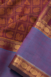 Burgundy Handloom Kanchi Silk Cotton Saree