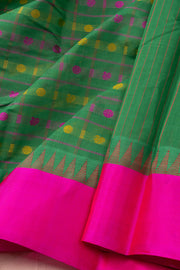 Green Kanchi Cotton Sarees with Silk Border 10074946