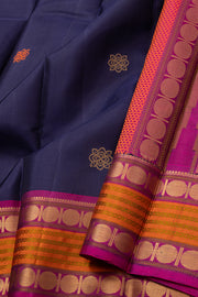 Blue Handloom Threadwork Kanjivaram Silk Saree 10074947