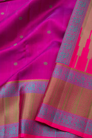 Purple Handloom Threadwork Kanjivaram Silk Saree 10074949