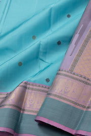 Blue Handloom Threadwork Kanjivaram Silk Saree 10074950