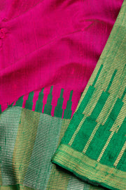 Magenta Handloom Threadwork Kanjivaram Silk Saree 10074958