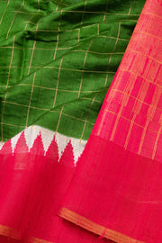 Green Handloom Threadwork Kanjivaram Silk Saree 10074962