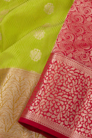 Green Handloom Kanjivaram Silk Saree 10073828
