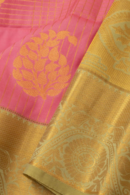 Pink Kanjivaram Vegan Silk Saree with Contrast Pallu 10073853