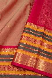 Dual Tone Brown Kanjivaram Vegan Silk Saree with Contrast Pallu 10073870