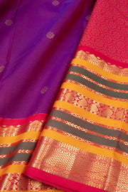 Dual Tone Purple Kanjivaram Vegan Silk Saree with Contrast Pallu 10073871