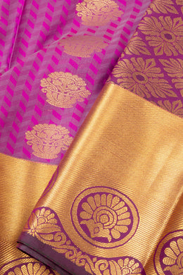 Purple Kanjivaram Vegan Silk Saree 10073895