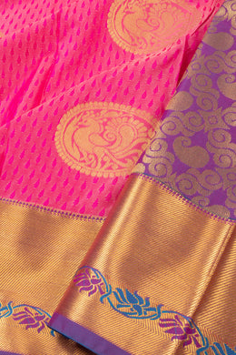 Pink Kanjivaram Vegan Silk Saree 10073897