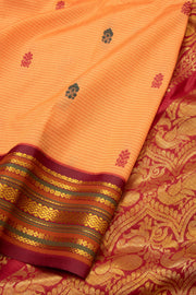 Orange Kanjivaram 9 yard Vegan Silk Saree 10073900