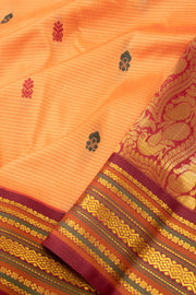 Orange Kanjivaram 9 yard Vegan Silk Saree 10073900
