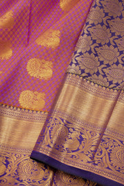 Purple Kanjivaram Vegan Silk Saree with Contrast Pallu 10074860