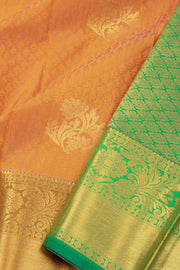 Brown Kanjivaram Vegan Silk Saree with Contrast Pallu 10074866