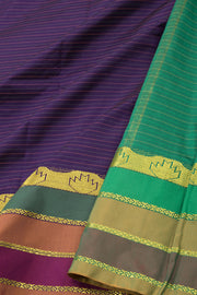 Kanjivaram Vegan Viscose Silk Saree Metallic Purple Color and Traditional Design 10075539