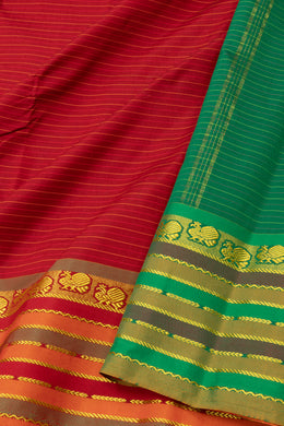 Kanjivaram Vegan Viscose Silk Saree Red Sox Color and Traditional Design 10075542