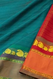 Teal Kanjivaram Vegan Silk Saree 10075549