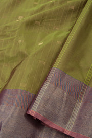 Kanjivaram Vegan Viscose Silk Saree Greenfinch Color Block Design 10075553