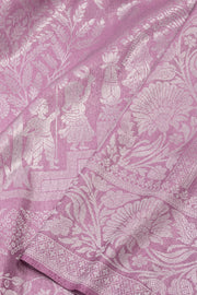 Purple Pearly Kanjivaram Tissue Vegan Silk Saree 10075565