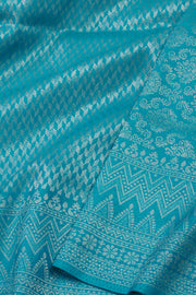 Fresh Soft Blue Kanjivaram Tissue Vegan Silk Saree 10075568