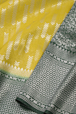 Chinese Green Kanjivaram Tissue Vegan Silk Saree 10075571