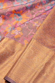 Old Rose Printed Kanjivaram Silk Saree 10075581