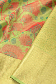 Android Green Printed Kanjivaram Silk Saree 10075582