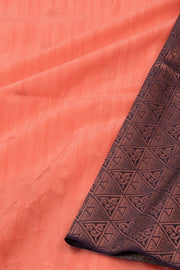 Coral Jute Weave Kanjivaram Vegan Silk Saree 10075706