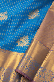 Blue Kanjivaram Vegan Silk Saree 10076025