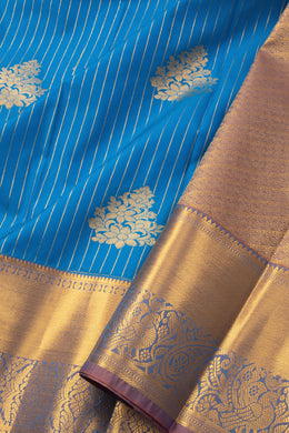 Blue Kanjivaram Vegan Silk Saree 10076025
