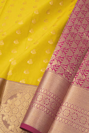 Yellow Kanjivaram Vegan Silk Saree 10076029