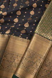 Black Kanjivaram Vegan Silk Saree 10076032