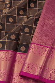 Black Kanjivaram Vegan Silk Saree 10076033