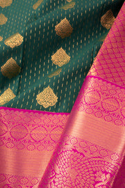 Green Kanjivaram Vegan Silk Saree 10076037