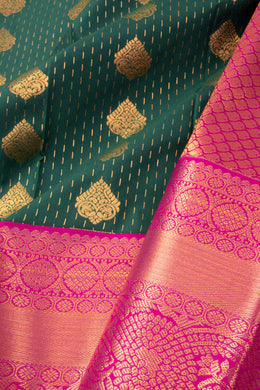 Green Kanjivaram Vegan Silk Saree 10076037