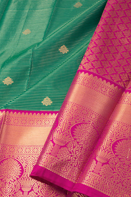 Green Kanjivaram Vegan Silk Saree 10076038