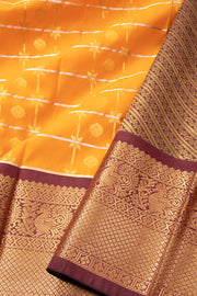 Yellow Kanjivaram Vegan Silk Saree 10076040