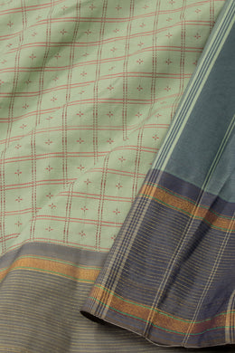 Green Art Silk Kanjivaram Saree With Checks Design 10076305
