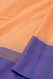 Peach Art Silk Kanjivaram Saree With Checks Design 10076310