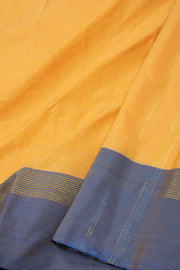 Yellow Art Silk Kanjivaram Saree With Checks Design 10076314