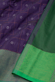 Blue Art Silk Kanjivaram Saree With Checks Design 10076317