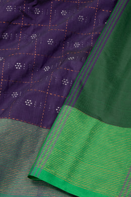 Blue Art Silk Kanjivaram Saree With Checks Design 10076317