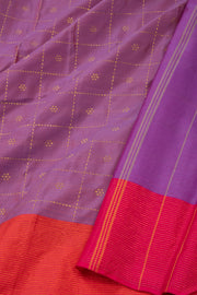 Purple Art Silk Kanjivaram Saree With Checks Design 10076319