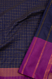 Blue Art Silk Kanjivaram Saree With Checks Design 10076323