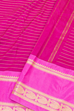 Pink Art Silk Kanjivaram Saree With Stripes Design 10076328