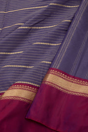 Blue Art Silk Kanjivaram Saree With Stripes Design 10076333